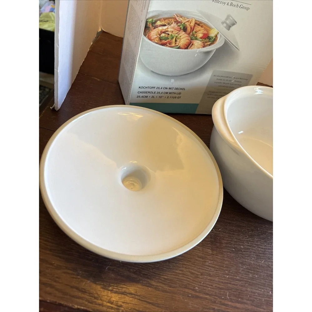 Villeroy & Boch Round White Casserole Dish With Lid New In Box Vivo Oven